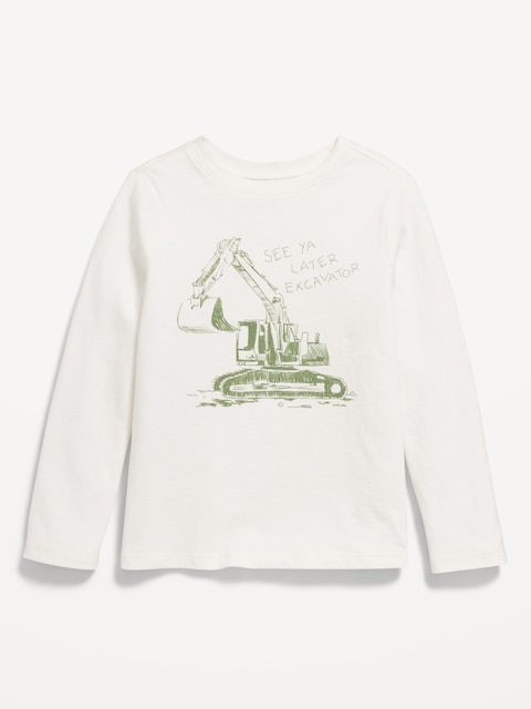 T-shirt à manches longues à imprimé unisexe pour tout-petit - Crème