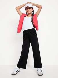 View large product image 3 of 4. Favorite Fleece High-Waisted Wide-Leg Sweatpants for Girls