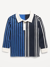 Image number 1 showing, Oversized Long-Sleeve Rugby Shirt for Toddler Boys