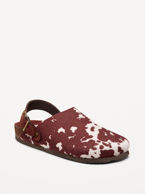 Sabots cloutés pour femme - Brun À Motif Animalier