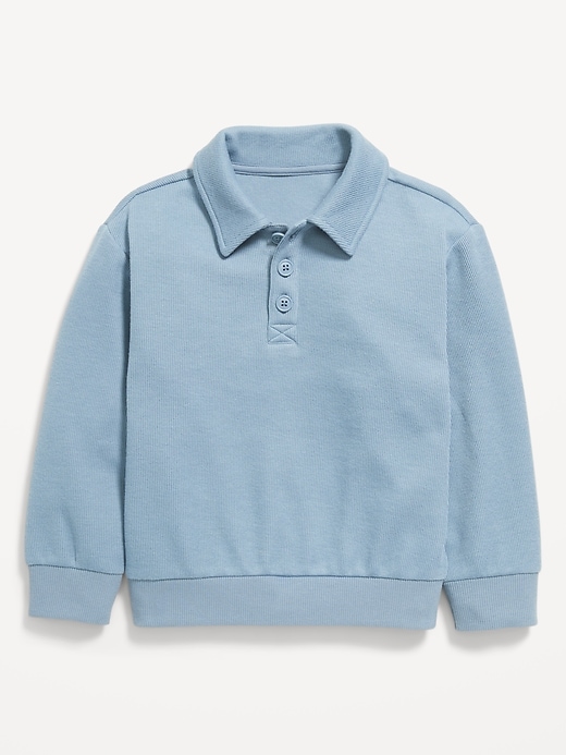 Image number 2 showing, Oversized Long-Sleeve Ribbed Polo Sweater for Toddler Boys