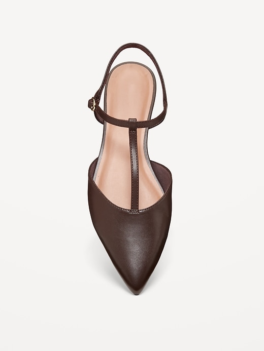 Image number 6 showing, Faux-Leather Mary Jane T-Strap Flats for Women