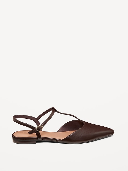 Image number 7 showing, Faux-Leather Mary Jane T-Strap Flats for Women