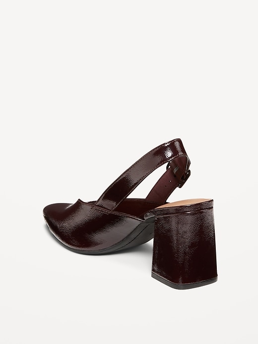 Image number 5 showing, Faux-Leather Slingback Heels for Women