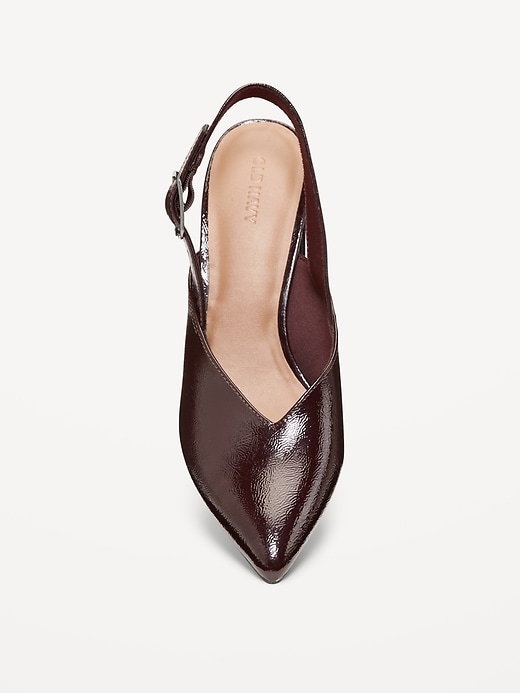 Image number 3 showing, Faux-Leather Slingback Heels for Women