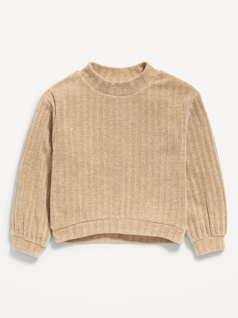 Chandail en chenille douillet à col montant pour toute-petite fille