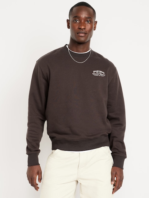 Oversized Essential Graphic Sweatshirt - Brown