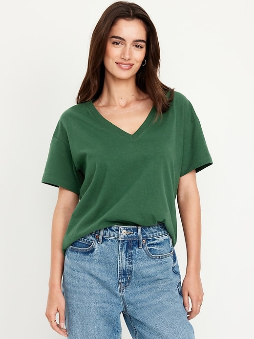 L'image numéro 1 présente T-shirt rétro à col en V