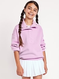 Image number 1 showing, Oversized Snap-Button Sweatshirt for Girls