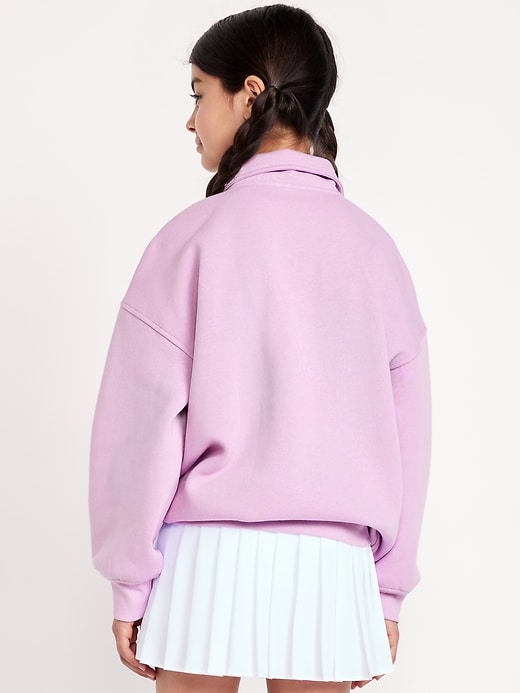 View large product image 2 of 4. Oversized Snap-Button Sweatshirt for Girls