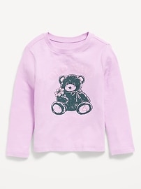 Image number 1 showing, Long-Sleeve Logo-Graphic T-Shirt for Toddler Girls