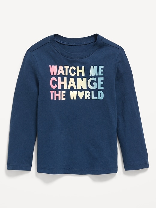 Image number 1 showing, Long-Sleeve Graphic T-Shirt for Toddler Girls