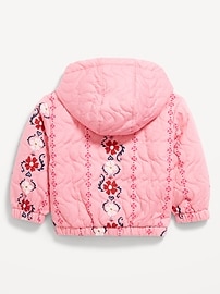 Image number 2 showing, Printed Quilted Pocket Twill Jacket for Toddler Girls