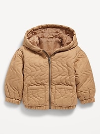 Image number 1 showing, Quilted Pocket Twill Jacket for Toddler Girls
