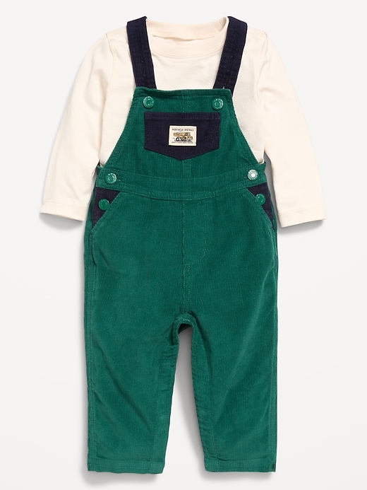 View large product image 2 of 2. Long-Sleeve T-Shirt and Corduroy Overalls Set for Baby
