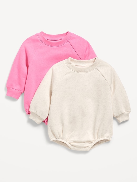 View large product image 1 of 1. Long-Sleeve Fleece One-Piece Romper 2-Pack for Baby
