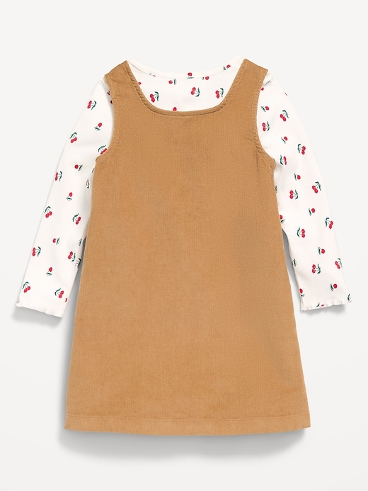 Image number 2 showing, Long-Sleeve T-Shirt and Corduroy Dress Set for Toddler Girls