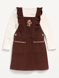 Image number 1 showing, Long-Sleeve T-Shirt and Corduroy Dress Set for Toddler Girls