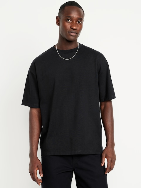T-shirt surdimensionné moderne en tissu épais - Noir