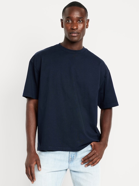 T-shirt surdimensionné moderne en tissu épais - Bleu