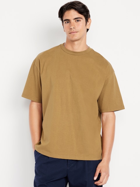 T-shirt surdimensionné moderne en tissu épais - Brun