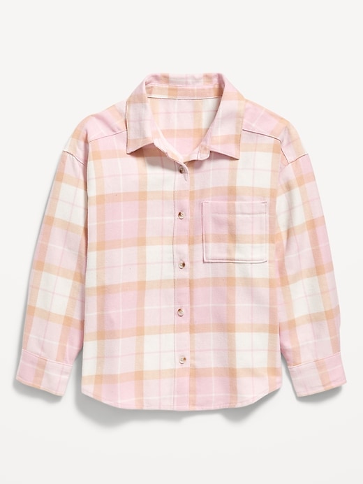 Image number 2 showing, Oversized Long-Sleeve Plaid Flannel Shirt for Girls
