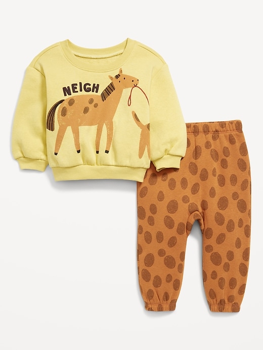 View large product image 1 of 2. Printed Henley Sweatshirt and Sweatpants Set for Baby