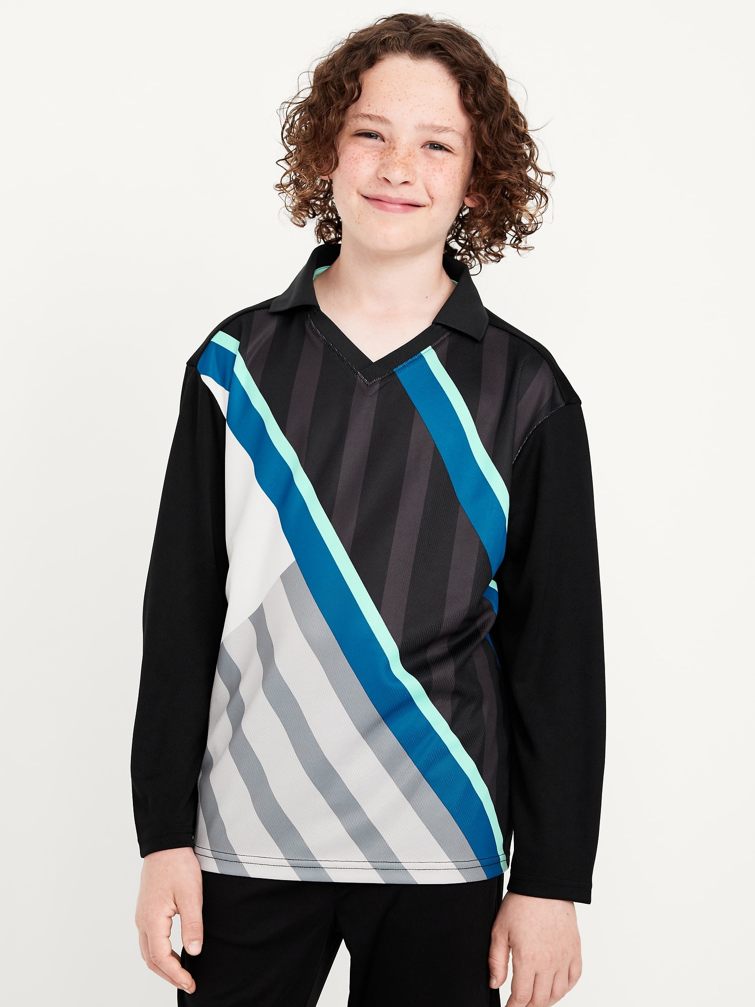 Oversized Long-Sleeve Collared Top for Boys