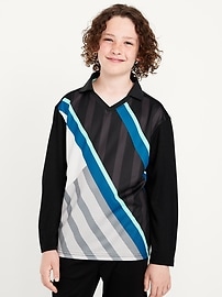 Image number 3 showing, Oversized Long-Sleeve Collared Soccer Top for Boys