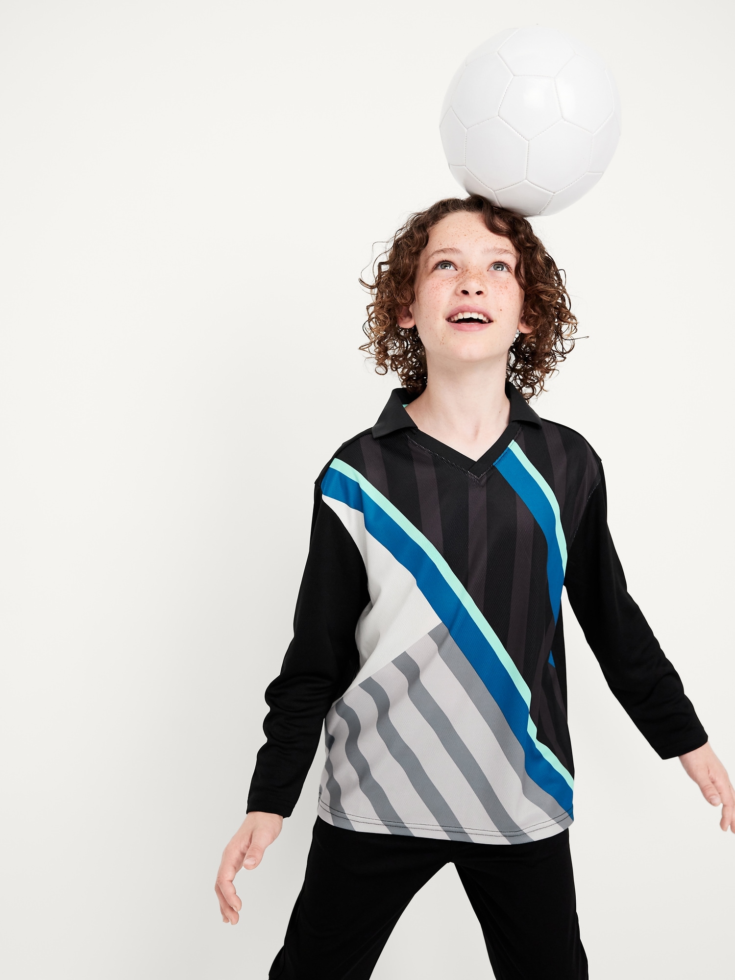 Oversized Long-Sleeve Collared Top for Boys