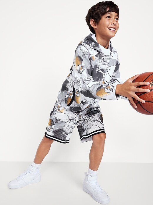 View large product image 1 of 5. Knee Length Mesh Basketball Shorts for Boys