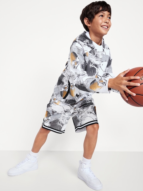 Knee Length Mesh Basketball Shorts for Boys - Photoreal Basketball