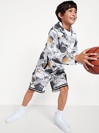 Image number 1 showing, Knee Length Mesh Basketball Shorts for Boys