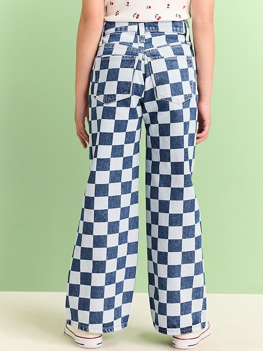 Image number 2 showing, Printed Baggy Wide-Leg Jeans for Girls