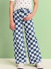 Image number 3 showing, Printed Baggy Wide-Leg Jeans for Girls