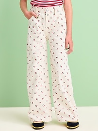 View large product image 3 of 4. Printed High-Waisted Baggy Wide-Leg Jeans for Girls