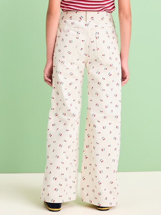 View large product image 2 of 4. Printed High-Waisted Baggy Wide-Leg Jeans for Girls