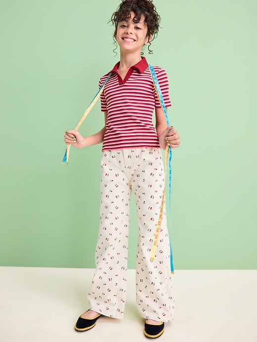 View large product image 1 of 4. Printed High-Waisted Baggy Wide-Leg Jeans for Girls