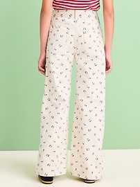 Image number 2 showing, Printed High-Waisted Baggy Wide-Leg Jeans for Girls