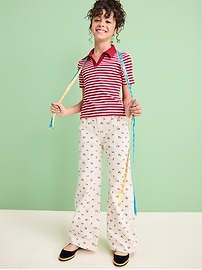 Image number 1 showing, Printed High-Waisted Baggy Wide-Leg Jeans for Girls