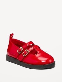 Image number 1 showing, Shiny Faux-Leather Double-Buckle Mary Jane Shoes for Toddler Girls