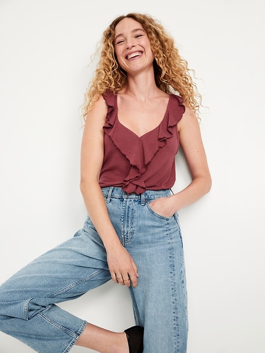 Image number 3 showing, Sleeveless Ruffle Top