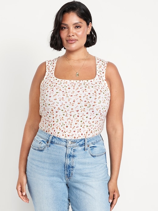Image number 6 showing, Trapeze-Neck Floral Top