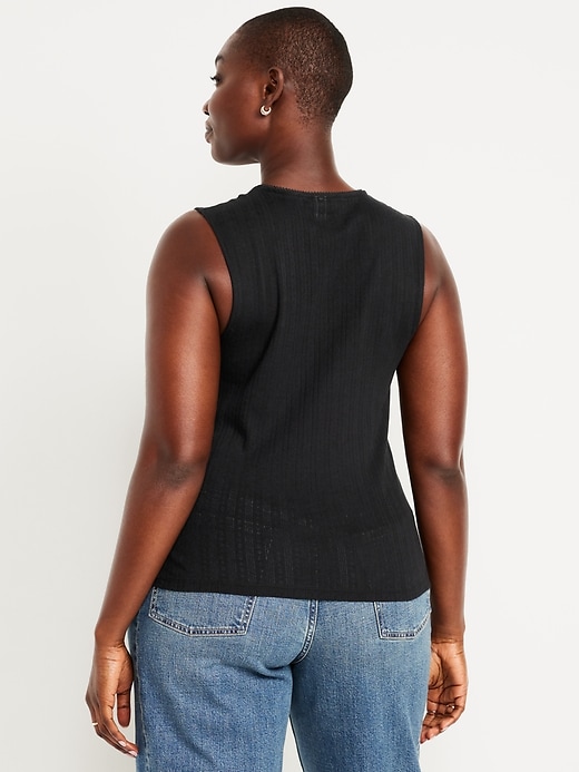 L'image numéro 5 présente Haut sans manches en tricot pointelle