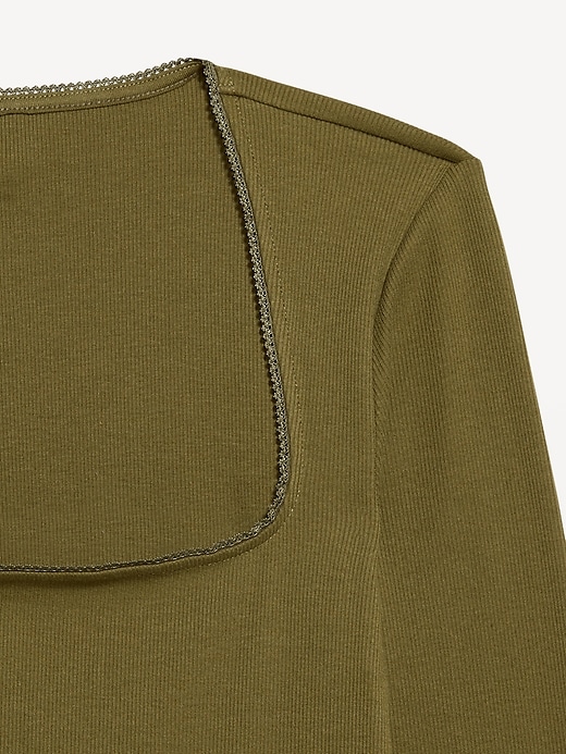 Image number 4 showing, Long-Sleeve Square-Neck Top