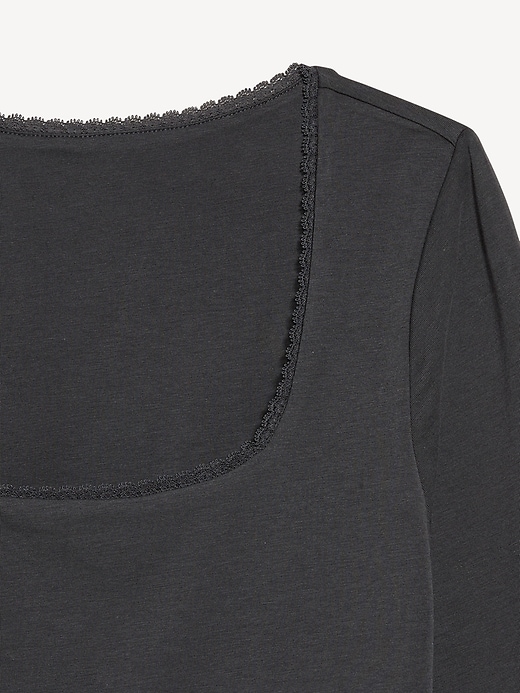 Image number 4 showing, Fitted Double-Layer Scoop-Neck Top