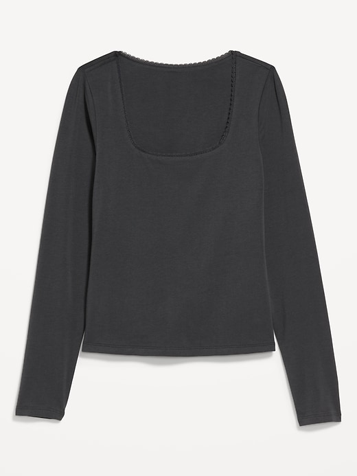 Image number 9 showing, Fitted Double-Layer Scoop-Neck Top