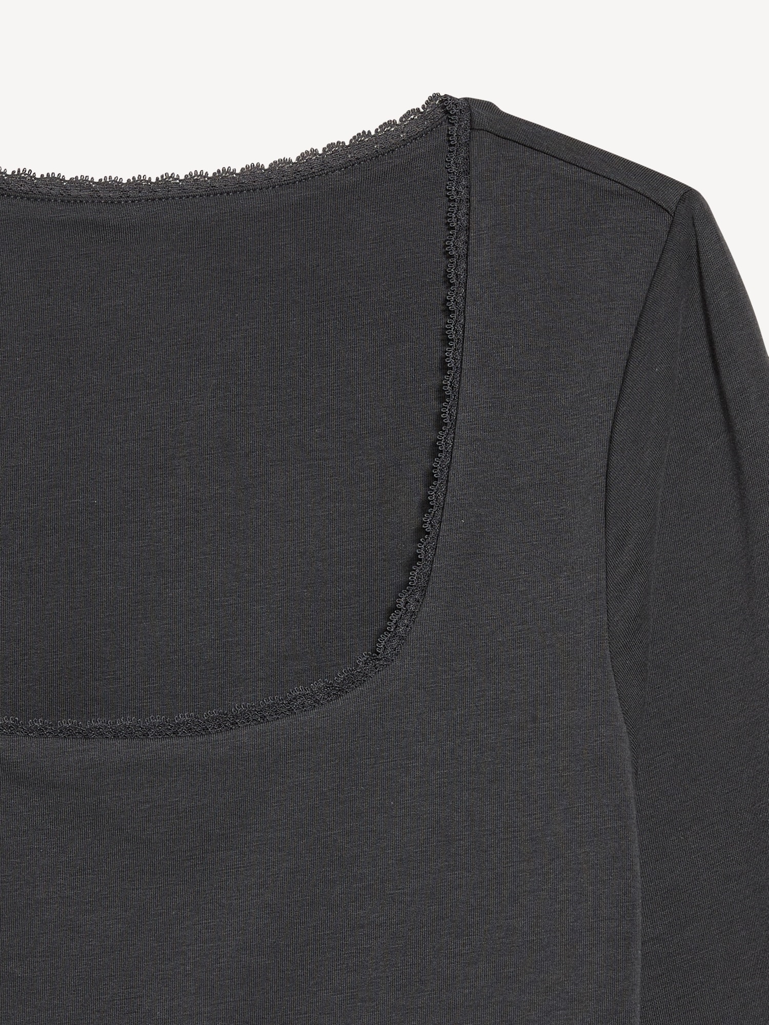 Fitted Double-Layer Scoop-Neck Top