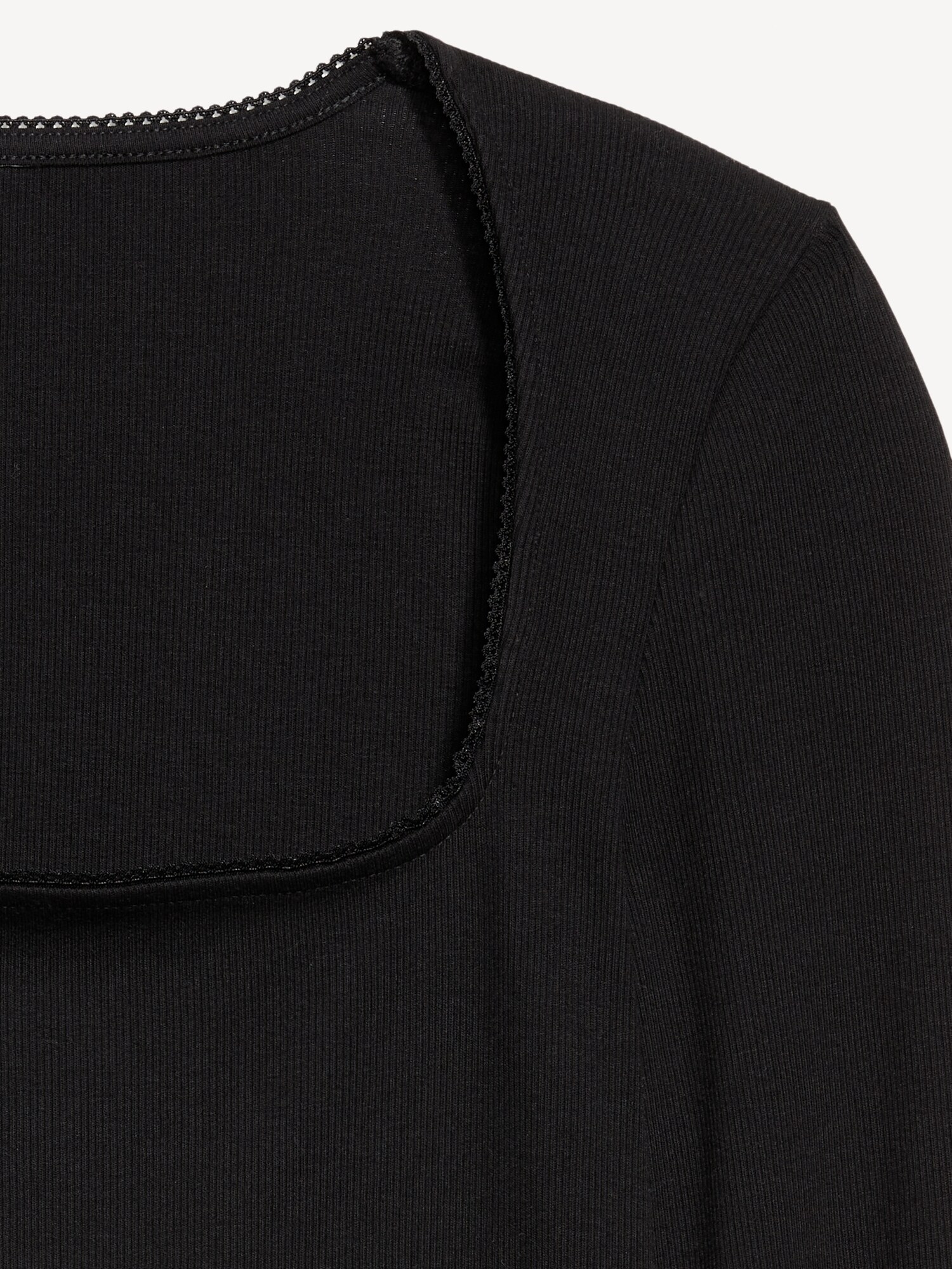 Long-Sleeve Square-Neck Top