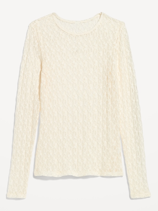 Image number 9 showing, Long-Sleeve Lace Crew-Neck Top